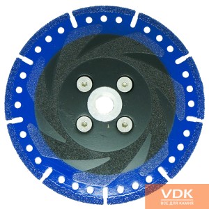 VACUUM BRAZED  BLUE с ФЛАНЦЕМ Алмазний відрізний диск для мармуру, двосторонній на вакуумній пайці