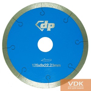 d125 Диск алмазний відрізний суцільний кераміка-скло