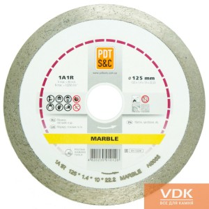 d125 Диск алмазний відрізний суцільний білий 1A1R MARBLE