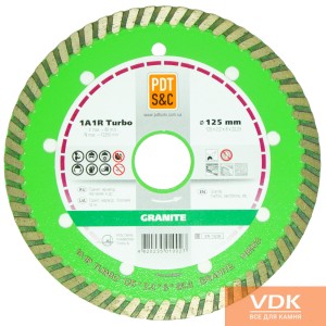 d125 "Турбо" зеленый Диск алмазный отрезной 1A1R GRANITE