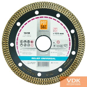 d125 Диск алмазний відрізний Ultra Thin 1,2 черный 1А1R Relief ULTRA
