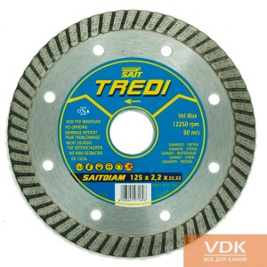 Tredi SAIT d125 Алмазний відрізний диск по граніту, кераміці