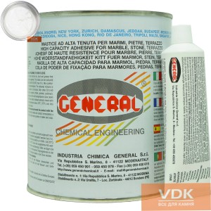 VERTICALE White 1L General Полиэфирный двух-компонентный клей  (белый 1.7кг)