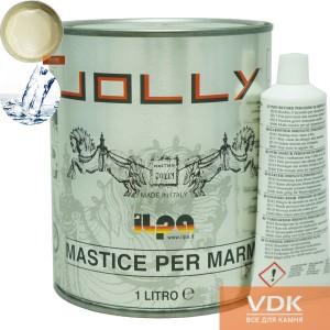 Liquido paglierino 0.75L  JOLLY Полиэфирный двух-компонентный клей  (белый 1.25кг)