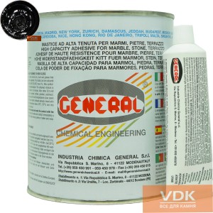 VERTICALE Nero 1L General  Полиэфирный двух-компонентный клей  (черный 1.7кг)