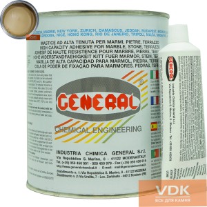 VERTICALE Paglerino Scuro 1L General Полиэфирный двух-компонентный клей  (темно-бежевый 1.7кг)