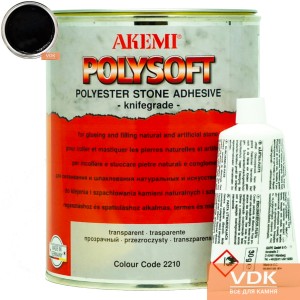 POLYSOFT Akemi (черный 1,6кг) Полиэфирный двух-компонентный клей пастообразный Акеми