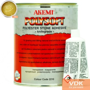 POLYSOFT Akemi (медок 1кг) Полиэфирный двух-компонентный клей геле-образный Акеми